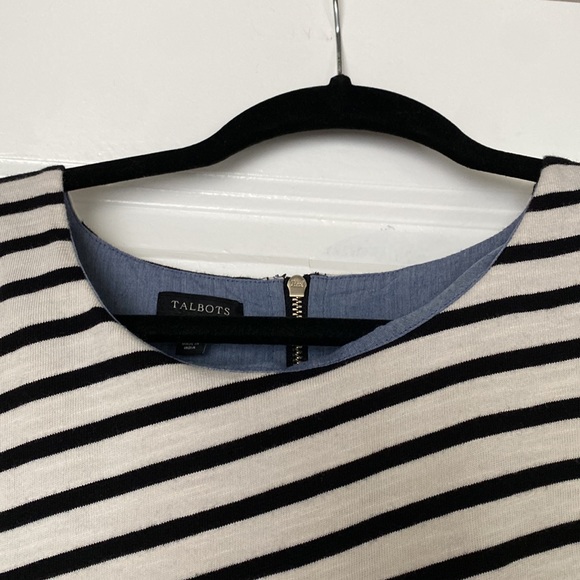 Black & White Striped Talbots Shift Dress Size XL Barely Worn - Picture 3 of 10
